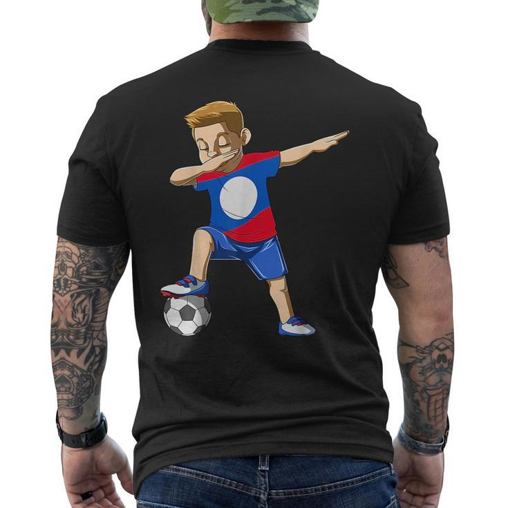 Dabbing Soccer Boy Laos Jersey Lao  Mens Back Print T-shirt