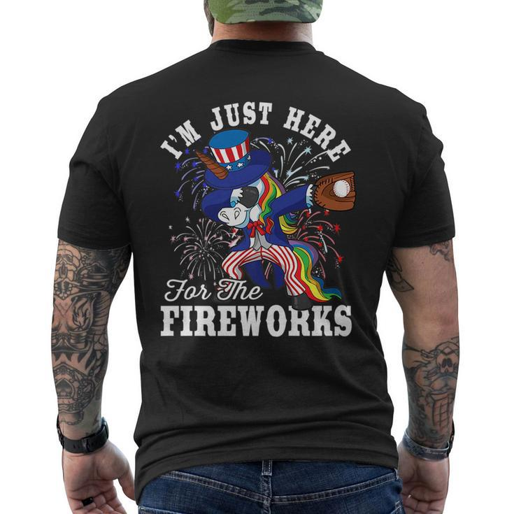 Dabbing Unicorn Uncle Sam Baseball 4Th Of July Usa Patriotic   Mens Back Print T-shirt