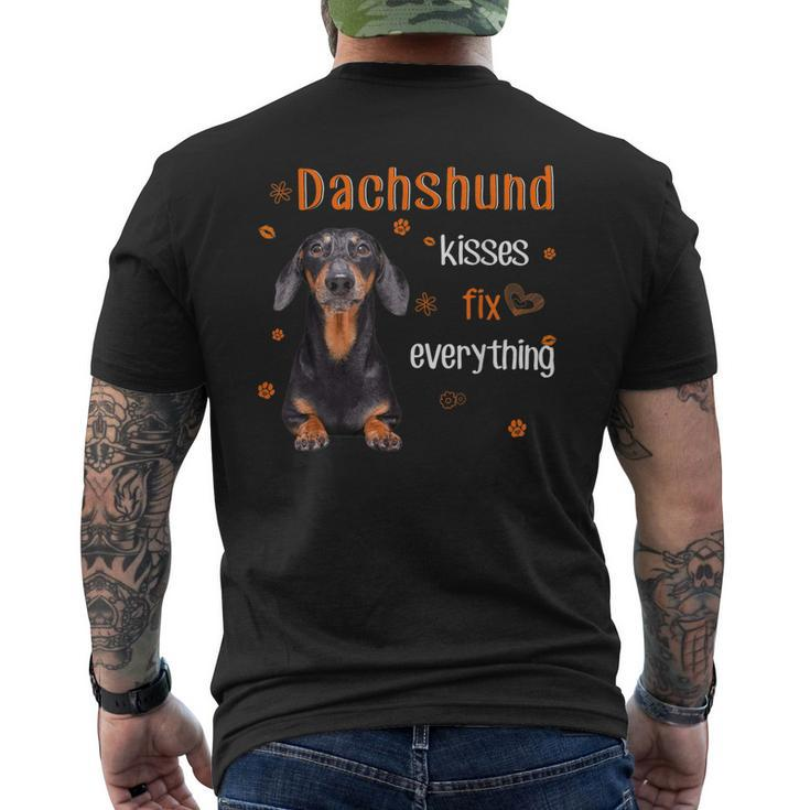 Dachshund Kisses Fix Everything Awesome Men's Back Print T-shirt