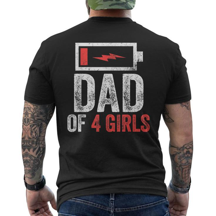 Dad Of 4 Girls From Daughter Fathers Day Birthday Men's Back Print T-shirt