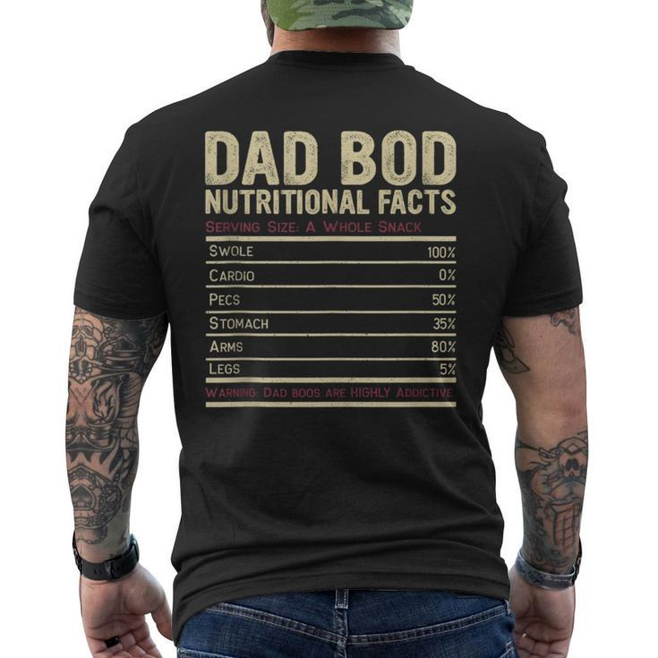 Dad Bod Nutritional Facts Funny Father  Mens Back Print T-shirt