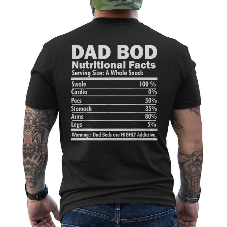 Dad Bod Nutritional Facts Funny Gifts For Dad Mens Back Print T-shirt