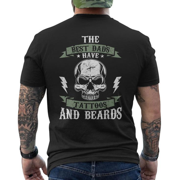 Dad Father Fathers Day Best Dads Have Tattoos And Beards  Mens Back Print T-shirt