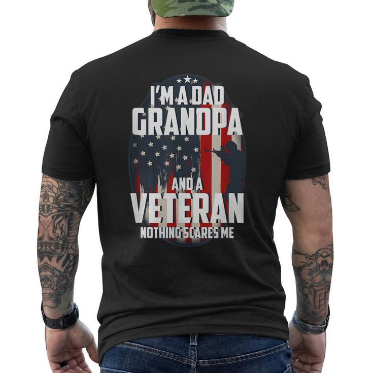 I Am A Dad Grandpa And A Veteran Nothing Scares Me Usa Men's Back Print T-shirt