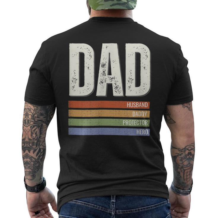 Dad Husband Daddy Protector Hero Gift  Mens Back Print T-shirt