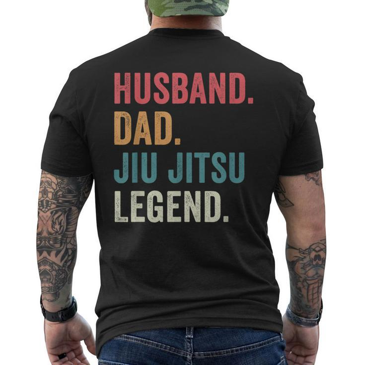 Dad Husband Jiu Jitsu Legend Jiu Jitsu Dad Fathers Day  Mens Back Print T-shirt