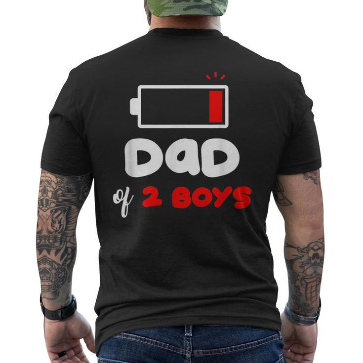 Dad Of 2 Boys Funny 2 Sons Daddy Of Two Boys Fathers Day  Mens Back Print T-shirt
