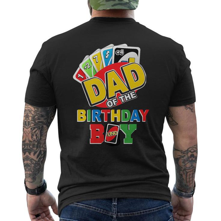 Dad Of The Birthday Boy  Uno Daddy Papa Father 1St Bday    Mens Back Print T-shirt