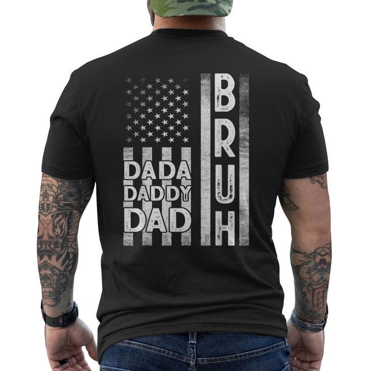 Dada Daddy Dad Bruh American Flag Fathers Day 2022 Men's Back Print T-shirt