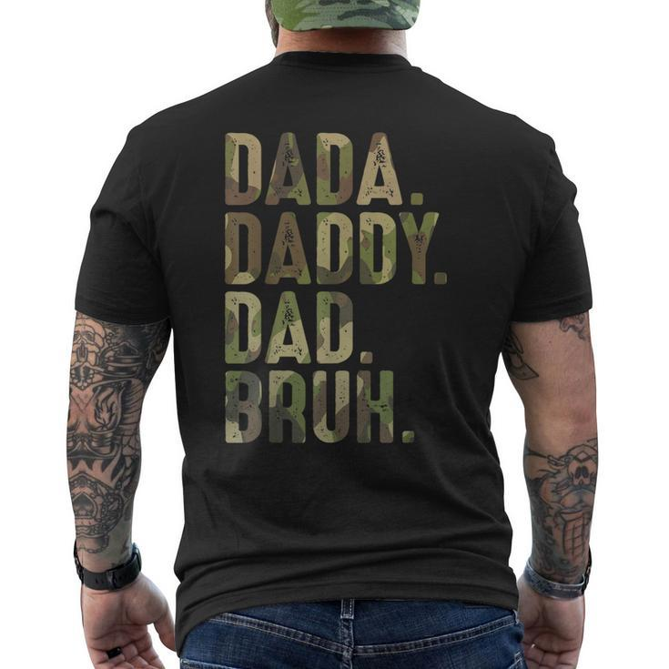 Dada Daddy Dad Bruh Dad For Dads Fathers Day Men's Back Print T-shirt
