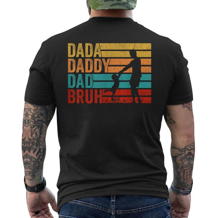 Men Dada Daddy Dad Bruh Fathers Day Vintage Father Men's Back Print T-shirt