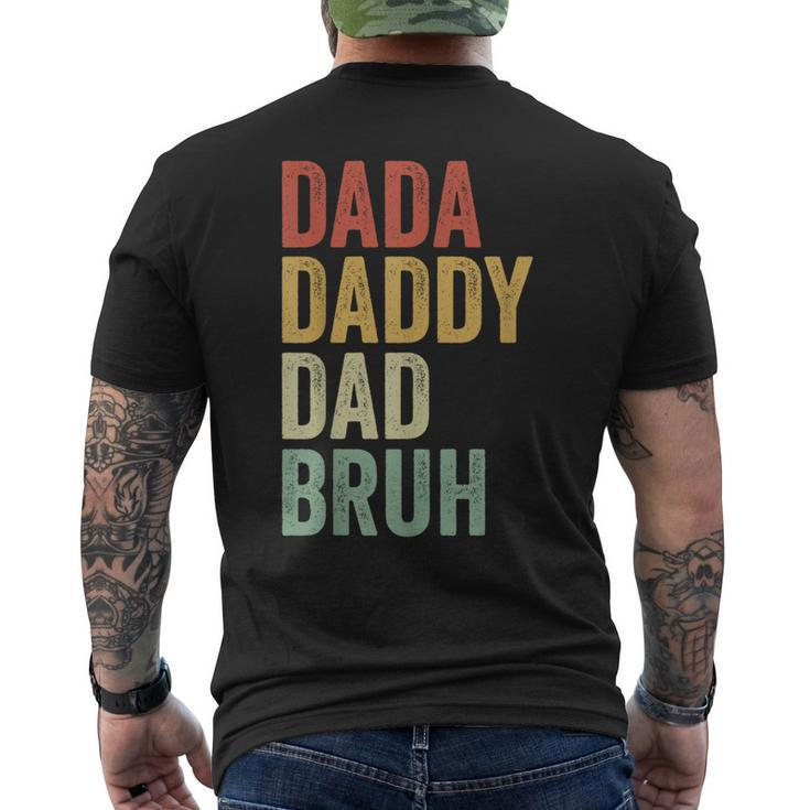 Dada Daddy Dad Bruh Fathers Day Vintage Men Father Dad  Mens Back Print T-shirt