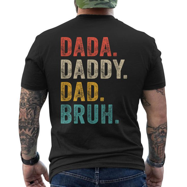 Dada Daddy Dad Bruh Fathers Day Vintage Retro Men's Back Print T-shirt