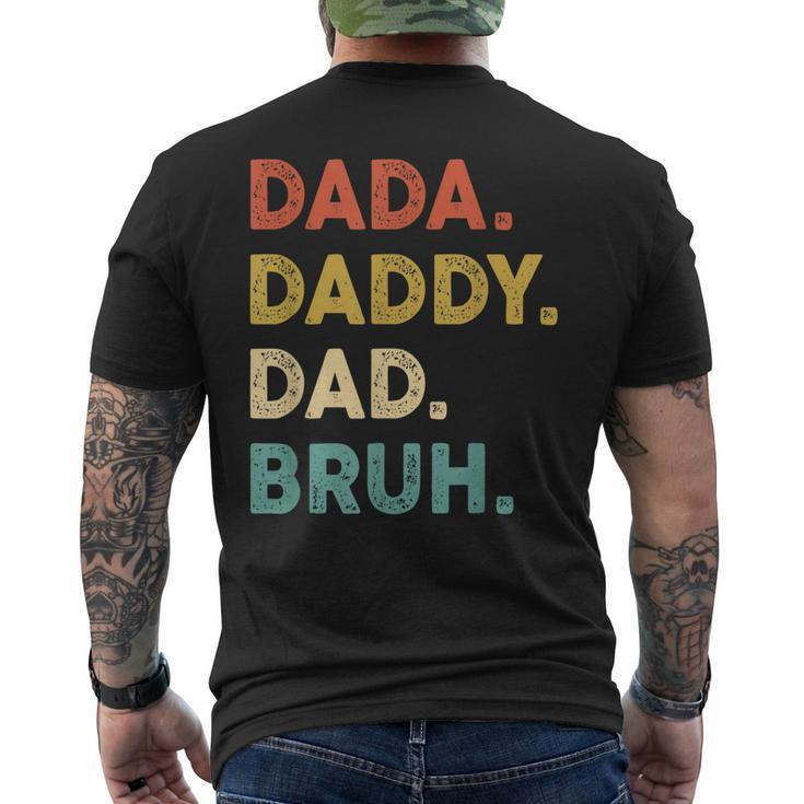 Dada Daddy Dad Bruh Vintage Retro Humor Fathers Day Men's Back Print T-shirt
