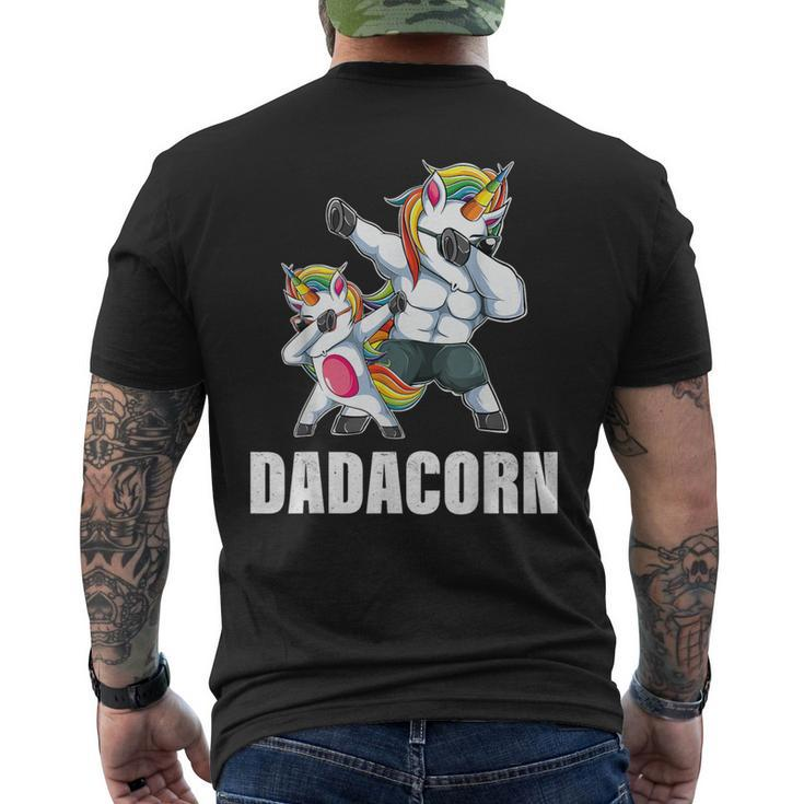 Dadacorn Dadicorn Daddycorn Unicorn Dad Baby Fathers Day Men's T-shirt Back Print