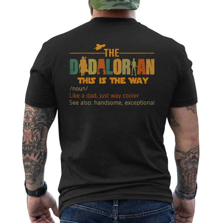 Mens The Dadalorian Like A Dad Just Way Cooler Fathers Day Men's Back Print T-shirt