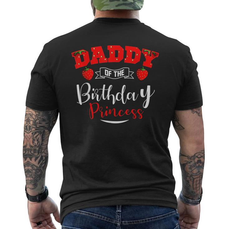Daddy Of The Birthday Princess Strawberry Theme Bday Party  Mens Back Print T-shirt