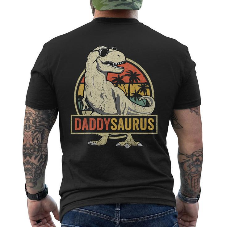 Daddysaurus Fathers Day Gift T-Rex Dad Dinosaur Funny Gifts For Dad Mens Back Print T-shirt