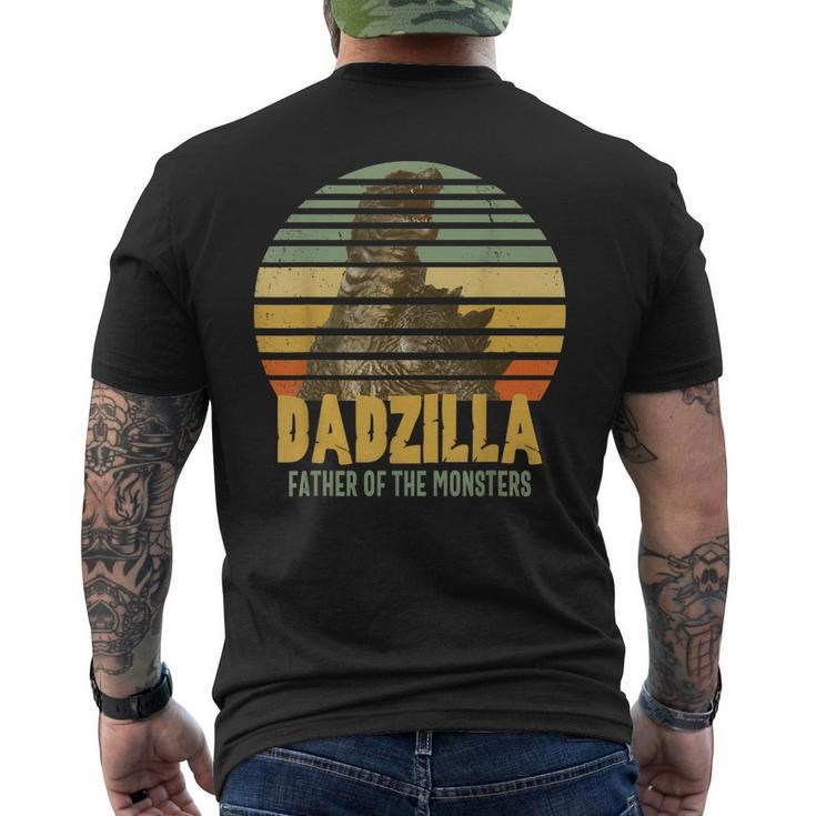 Dadzilla Father Of The Monsters Vintage Dad Fathers Day Men's Back Print T-shirt