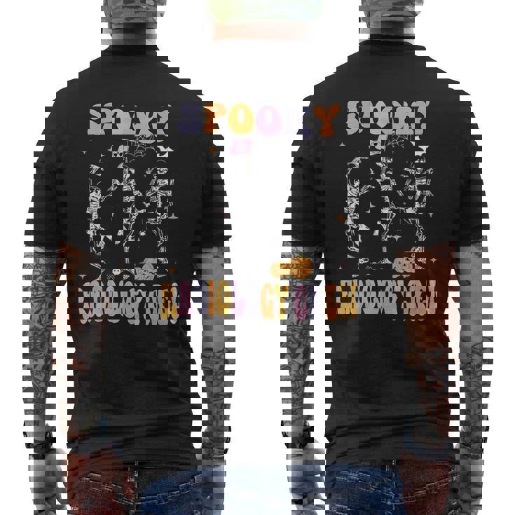 Dancing Skeleton Spooky Radiology Crew X-Ray Tech Halloween Men's T-shirt Back Print