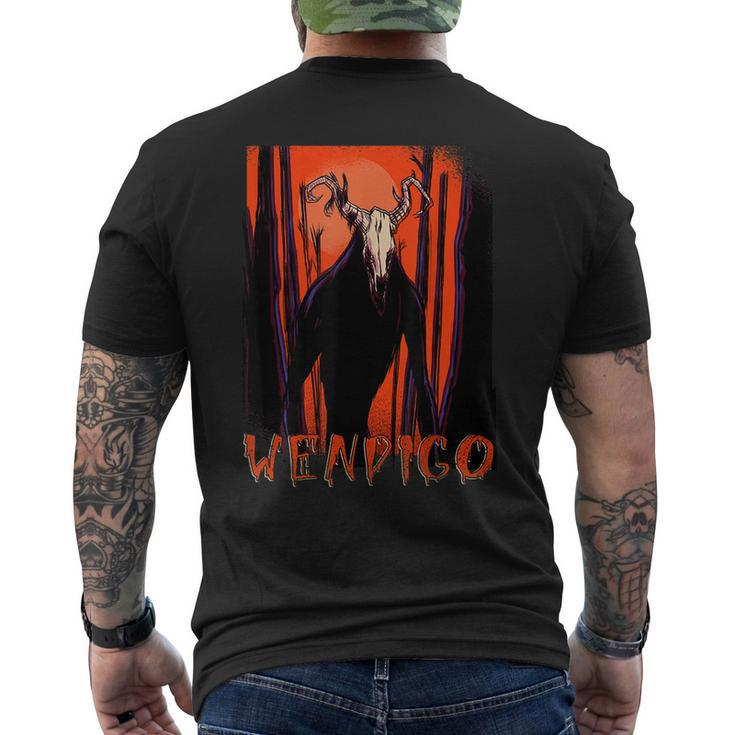 Dark Wendigo Spirit Of The Horror Forest Halloween Ghost Halloween Ghost  Men's T-shirt Back Print