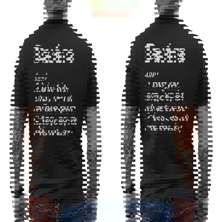 Davina Definition Personalized Name Birthday Idea Men's Back Print T-shirt