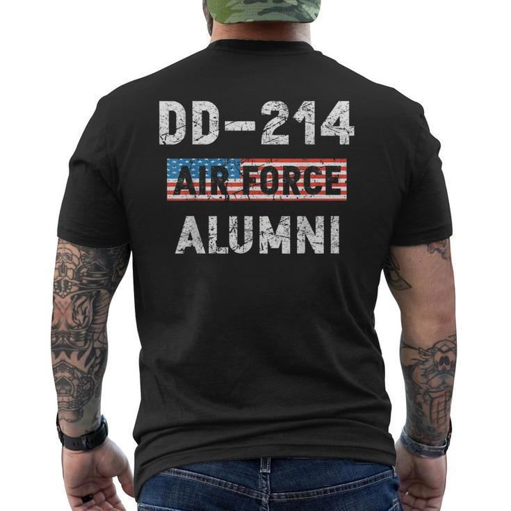 Dd214 Air Force Alumni Veteran American Flag Military Men's Back Print T-shirt