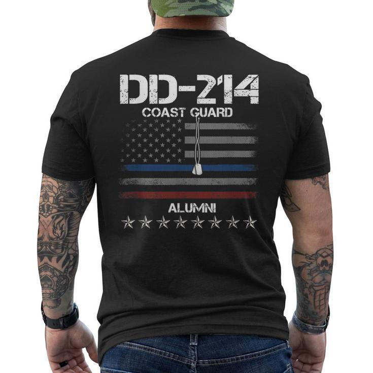 Dd214 Us Coast Guard Alumni American Flag Vintage Mens Back Print T-shirt