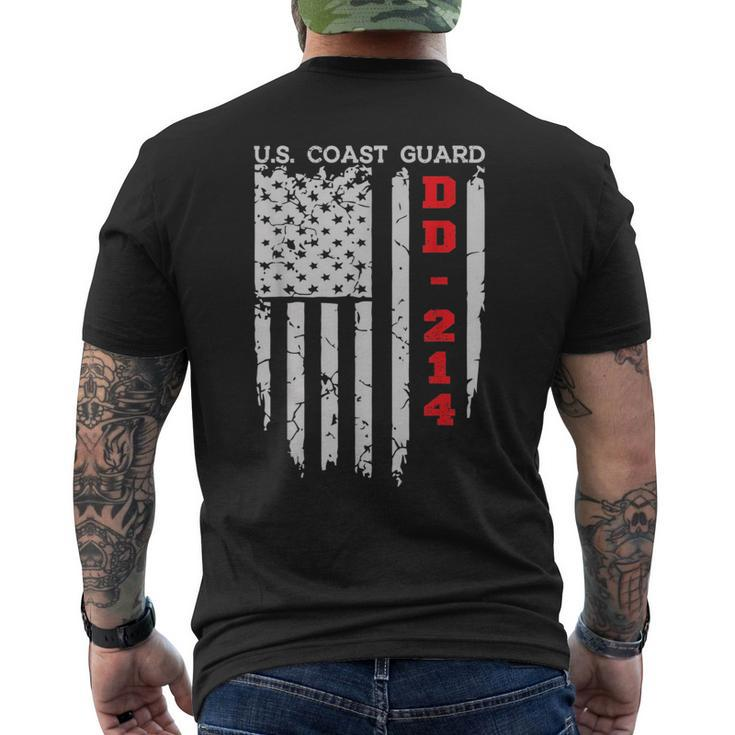 Dd214 Us Coast Guard Alumni  Uscg American Flag Mens Back Print T-shirt