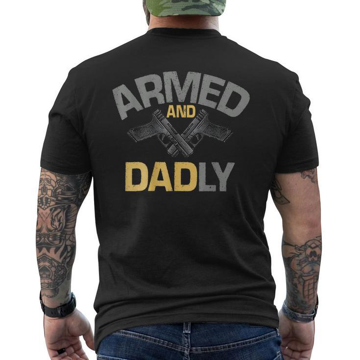 Deadly Father Armed And Dadly Dad Retro Print On Back Men's Back Print T-shirt