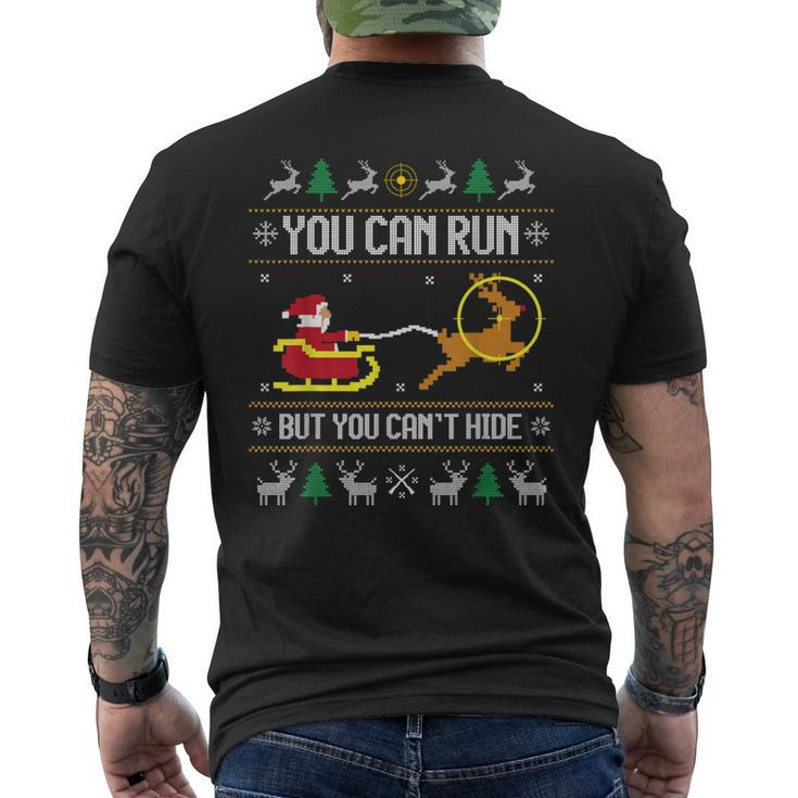 Deer Hunting Santa Claus Hunter Hunt Ugly Christmas Sweater Men's T-shirt Back Print
