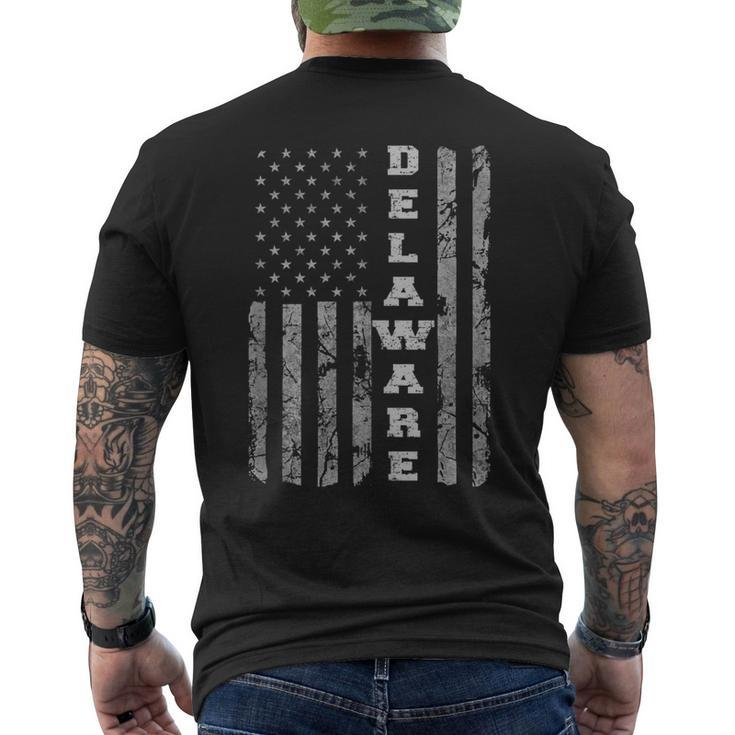Delaware Pride American Flag  Mens Back Print T-shirt