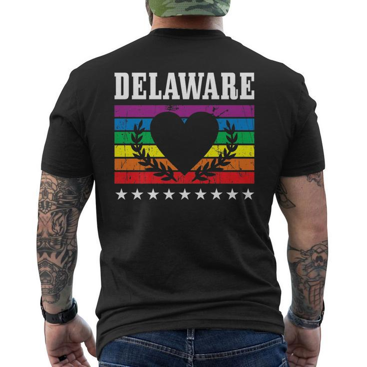 Delaware Pride Flag Pride Month Lgbtq Flag Lgbt Community De   Mens Back Print T-shirt