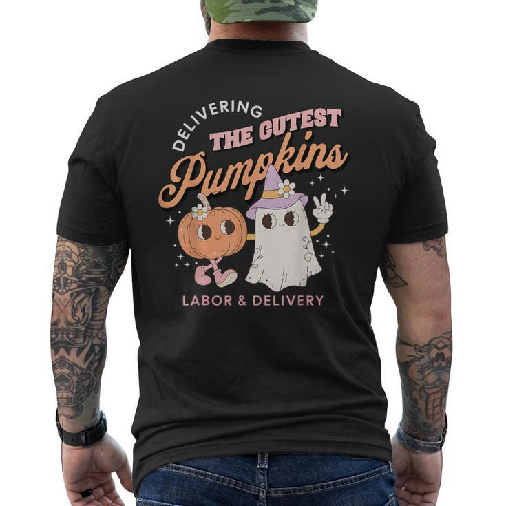 Delivering The Cutest Pumpkins Labor & Delivery Halloween Men's T-shirt Back Print
