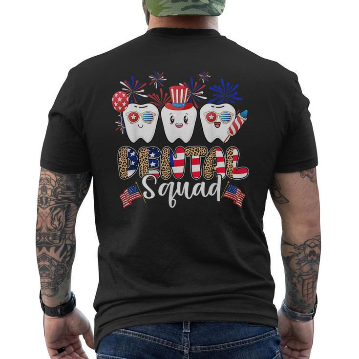Dental Squad 4Th Of July America Flag Patriotic Dentist  Mens Back Print T-shirt