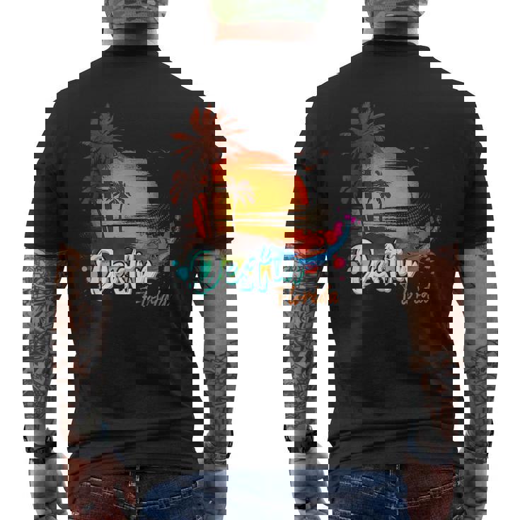 Destin Florida Beach Summer Vacation Palm Trees Sunset Men  Florida Gifts & Merchandise Funny Gifts Mens Back Print T-shirt