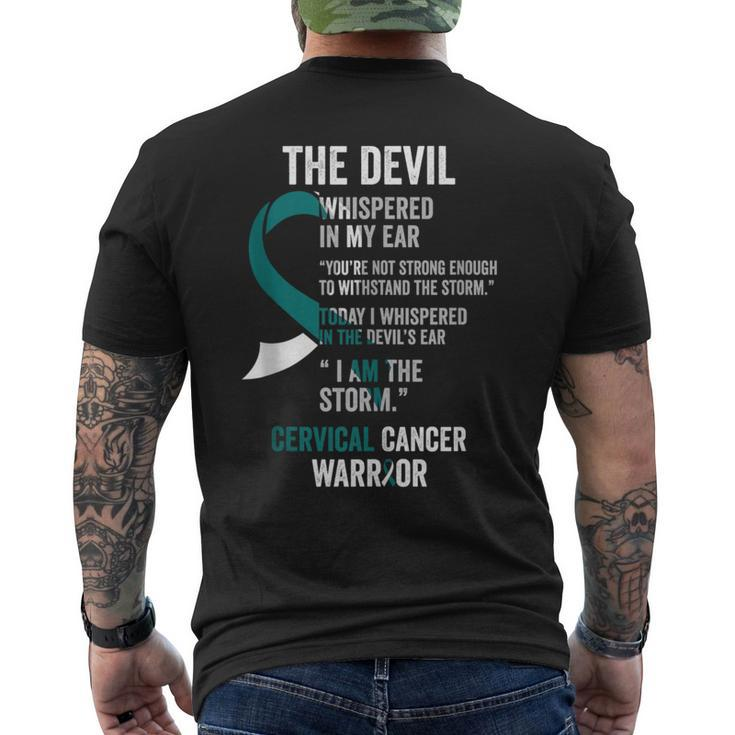 The Devil- Cervical Cancer Awareness Supporter Ribbon Men's T-shirt Back Print