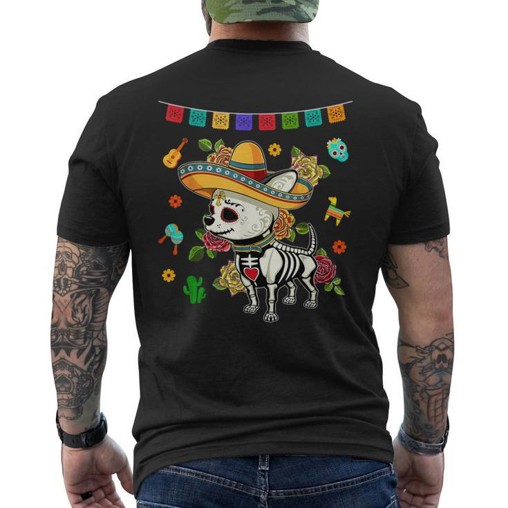 Dia De Los Muertos Day Of Dead Mexican Sugar Skull Chihuahua Men's T-shirt Back Print