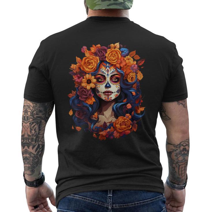 Dia De Los Muertos Mexican Sugar Skull Day Of The Dead Men's T-shirt Back Print