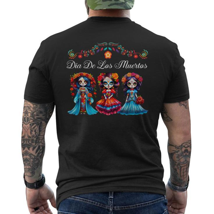 Dia De Los Muertos Three Catrinas Day Of The Dead Men's T-shirt Back Print