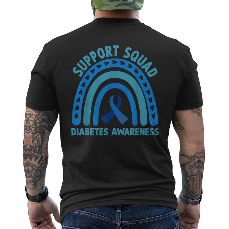 Diabetes Blue Support Squad Diabetes Awareness Men's Back Print T-shirt