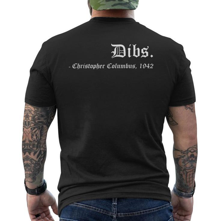Dibs Christopher Columbus 1492 America Discovery Quote Men's T-shirt Back Print