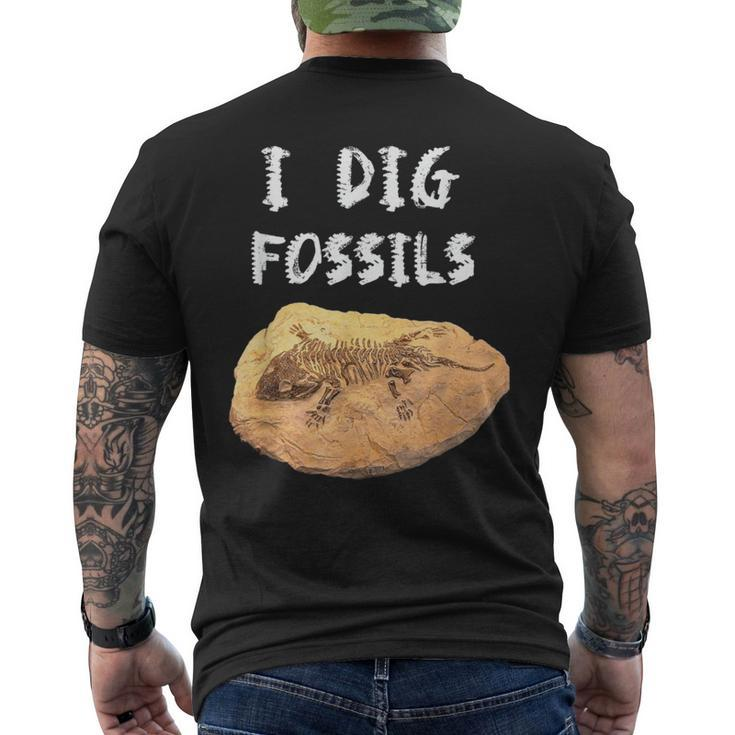 I Dig Fossils Paleontology Men's T-shirt Back Print