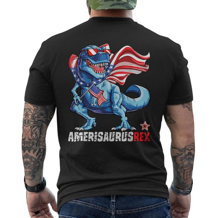 Dinosaur 4Th Of July Amerisaurus T Rex Mens Back Print T-shirt