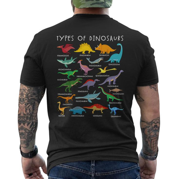 Dinosaur Lover Types Of Dinosaurs Different Dinosaurs  Mens Back Print T-shirt