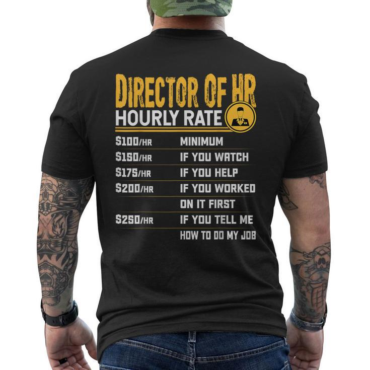 Director Of Hr Hourly Rate Human Resources Chief Hr Officer Men's T-shirt Back Print