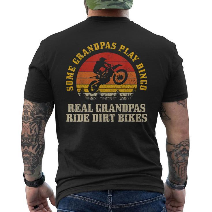 Dirt Bike Grandpa Vintage Motocross Mx Motorcycle Biker Men's Back Print T-shirt
