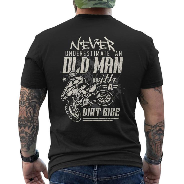 Dirt Bike Rider Never Underestimate An Old Man Mens Back Print T-shirt