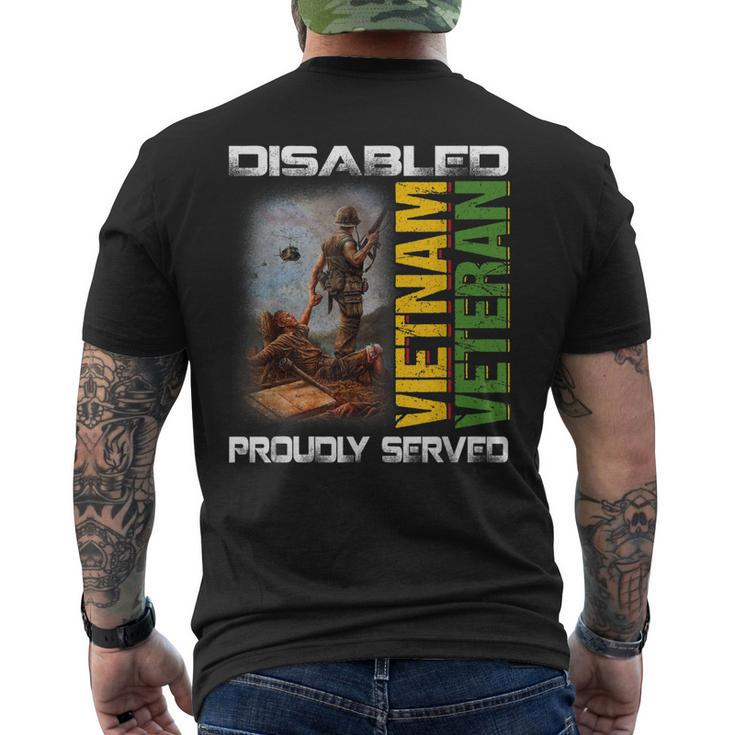 Disabled Vietnam Veteran Proudly Served Nam Fathers Day Men's Back Print T-shirt