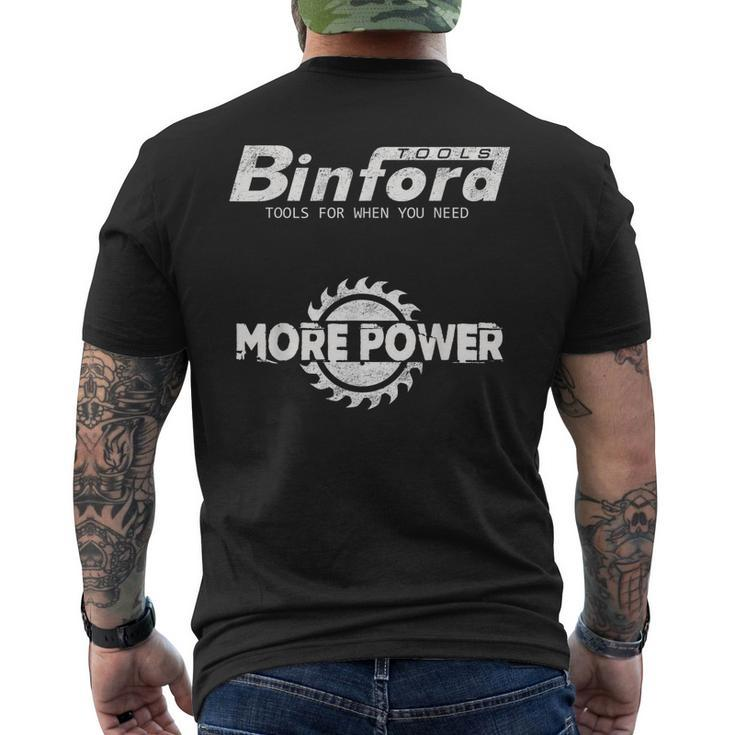 Distressed Binford Tools More Power  Mens Back Print T-shirt